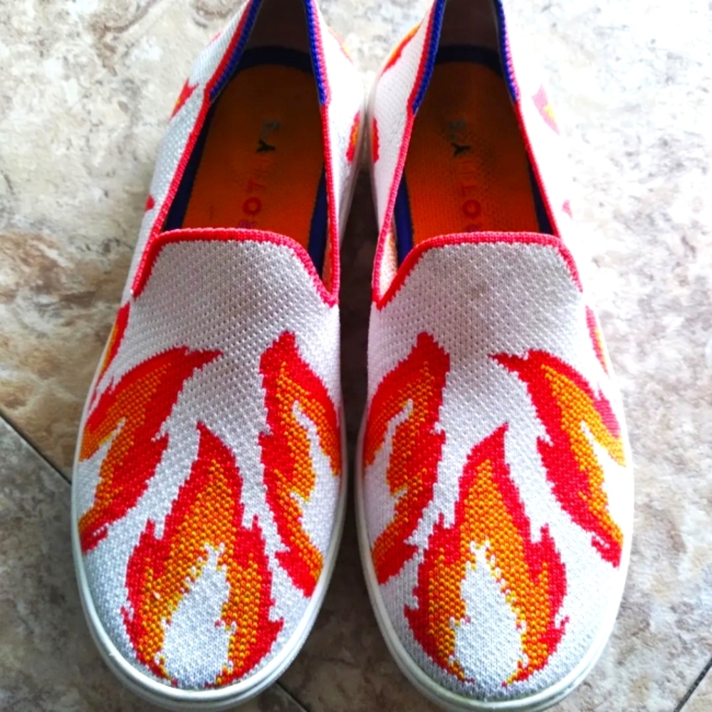 Rothy's Kids Flames slip-on sneakers, size 4